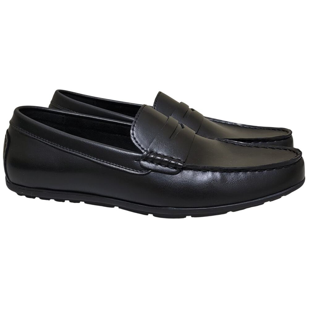 Alfani Men Masonn Slip On Penny Driver Loafers Size US 12M Black Faux Leather